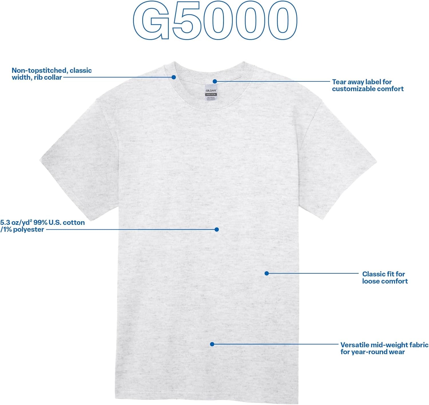 Adult Heavy Cotton T-Shirt, Style G5000